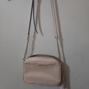 Michael Kors Ginny Dusty Pink Crossbody Bag with Gold Chain